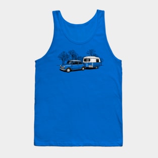 The cute small car and caravan to enjoy vacation Tank Top